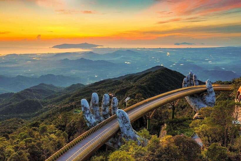 Da Nang: Golden Bridge, Lady Buddha, Marble Mt & Am Phu Cave - Golden Bridge and Pagoda, in One Tight Day