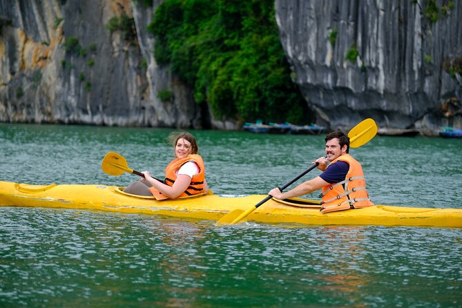 Ha Long Bay Cruise Day Tour-Cave, Kayaking,Ti top island & Lunch - Early start from Hanoi Old Quarter to Tuan Chau Marina