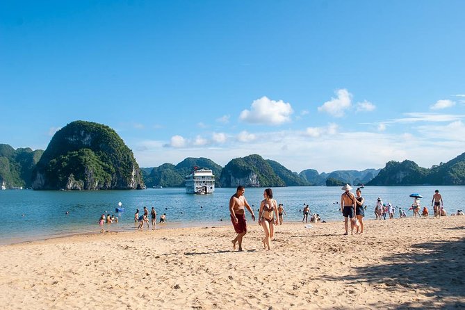 Halong Bay Day Tour With Titop Island, Cave, Kayak & Lunch - Luon Cave area kayak or bamboo boat: the closest water time you’ll get