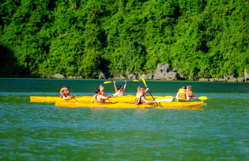 Hanoi: Roundtrip Halong Bay Islands, Caves, Kayaking & Lunch - Luon Cave kayaking (or bamboo boat): calm water, real cave access