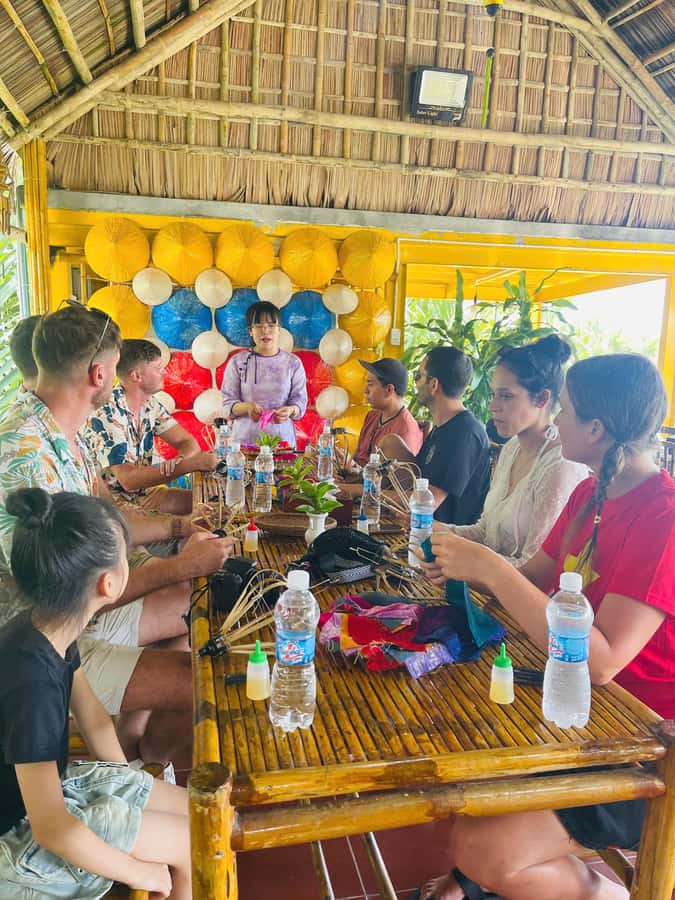 Hoi An: Basket Boat with Lantern-Making & Cooking Class Tour - Cooking Class With a Local Chef: Spring Rolls, Rice Pancakes, Papaya Salad, and Cao Lau
